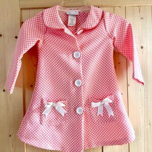 Pink and White Polka Dot Lightweight Pea Coat